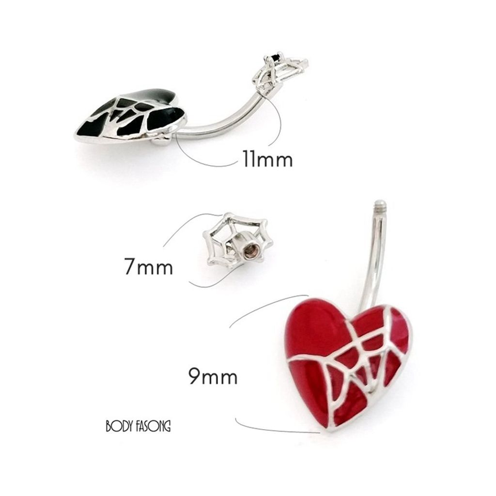 心都長蜘蛛網了 肚臍環 尺寸