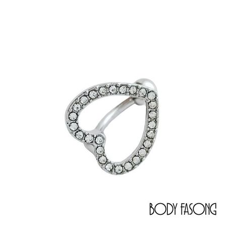 鏤空密鑲愛心 肚臍環