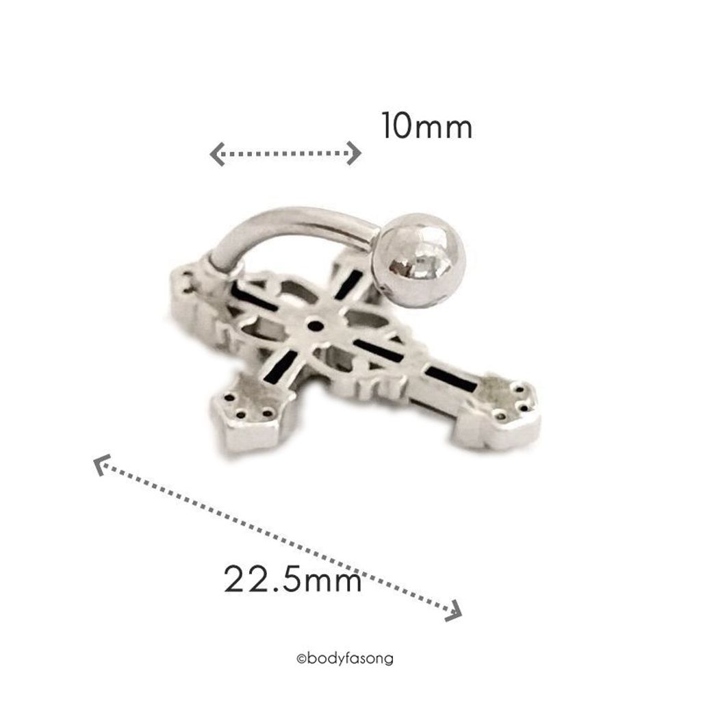 反戴肚臍環 東正教十字架 尺寸