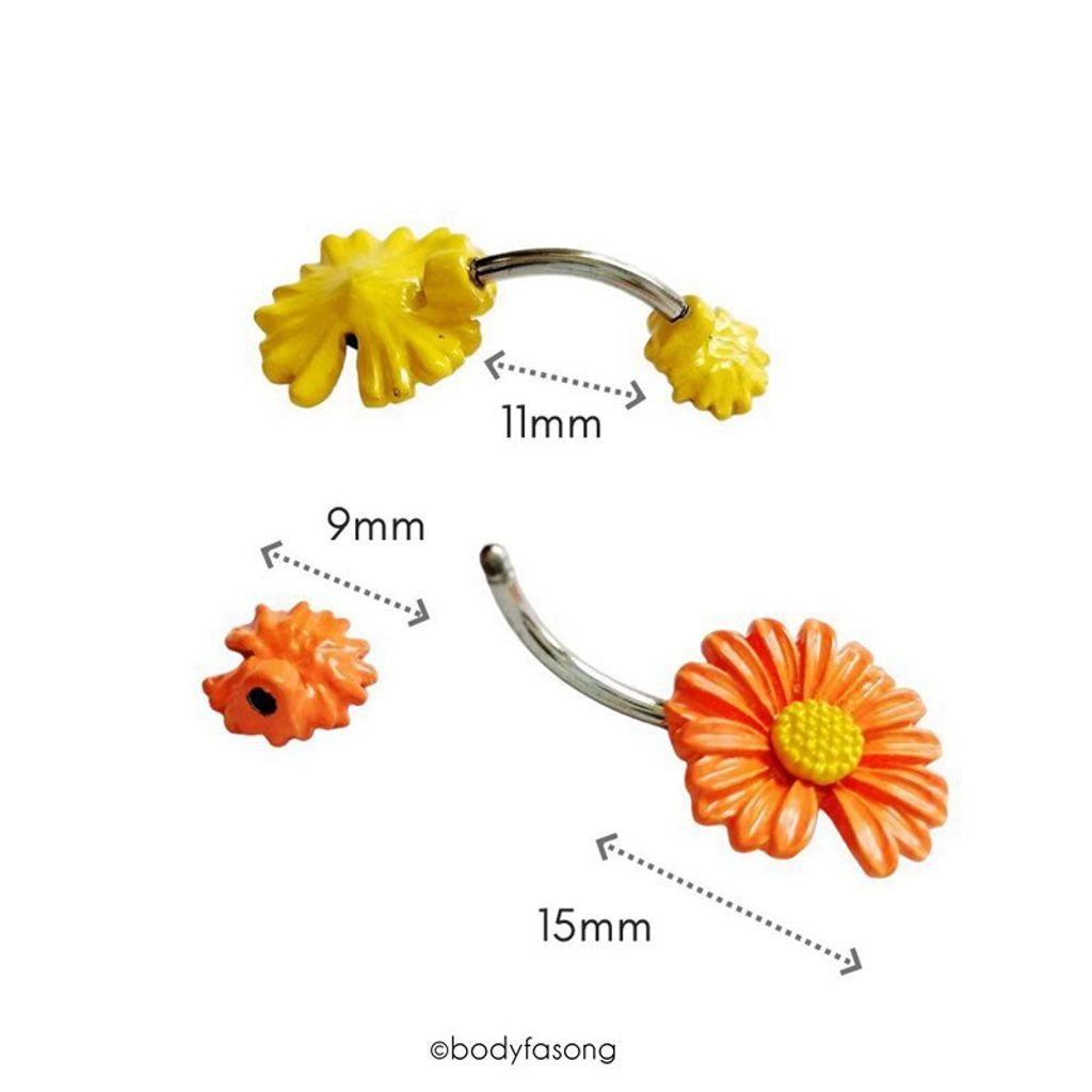 肚臍環 波斯菊 尺寸