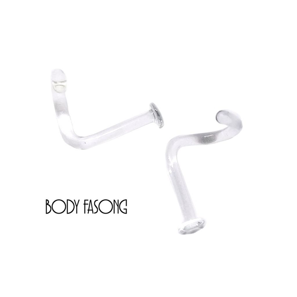 玻璃透明鼻釘18G