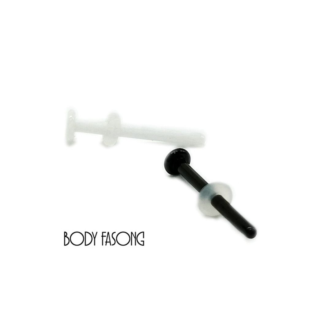 黑白2色玻璃耳針、鼻釘