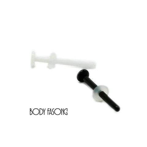 黑白2色玻璃耳針、鼻釘