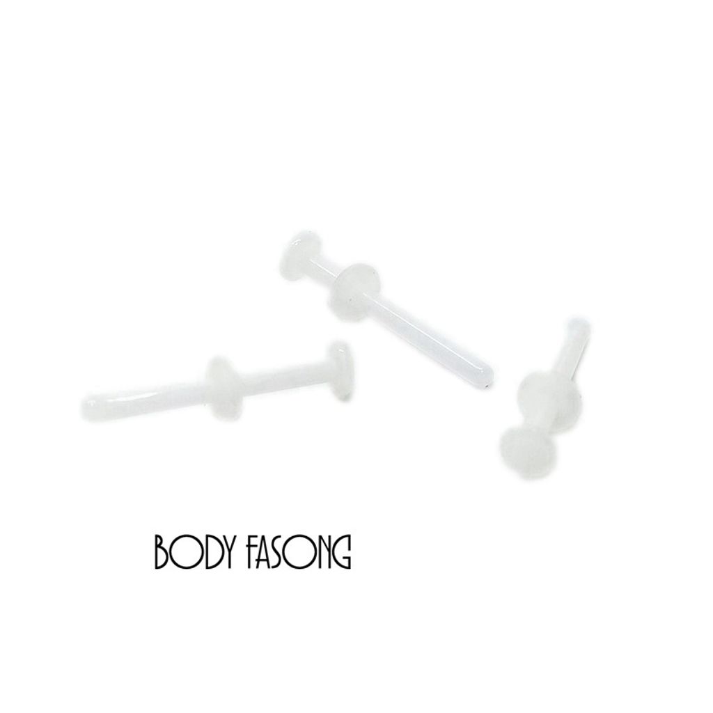 白色玻璃耳針、鼻釘