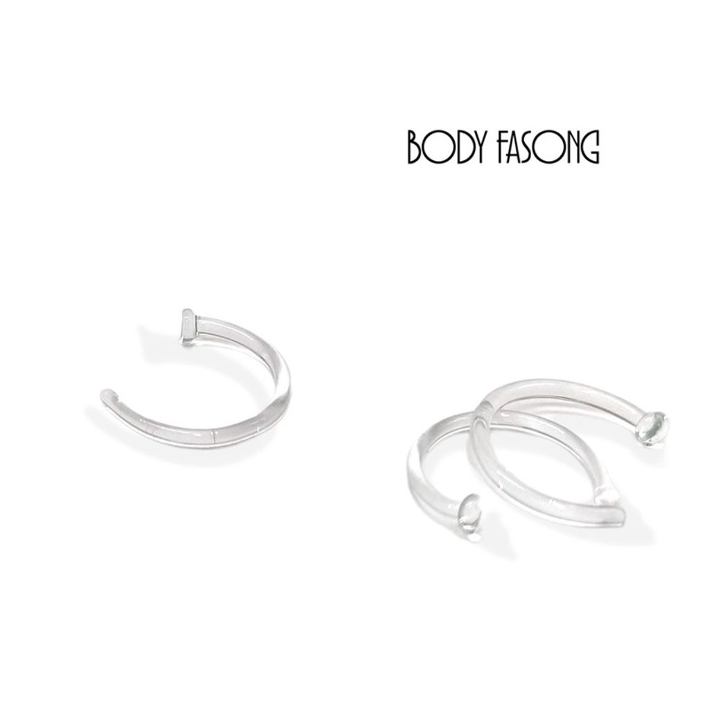 玻璃透明鼻環18G