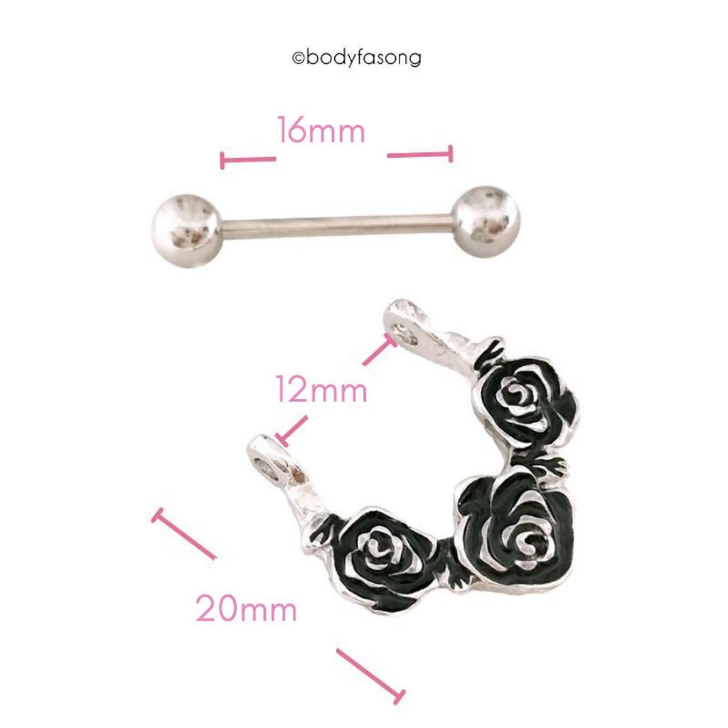 乳環 乳頭罩-Dark rose 尺寸