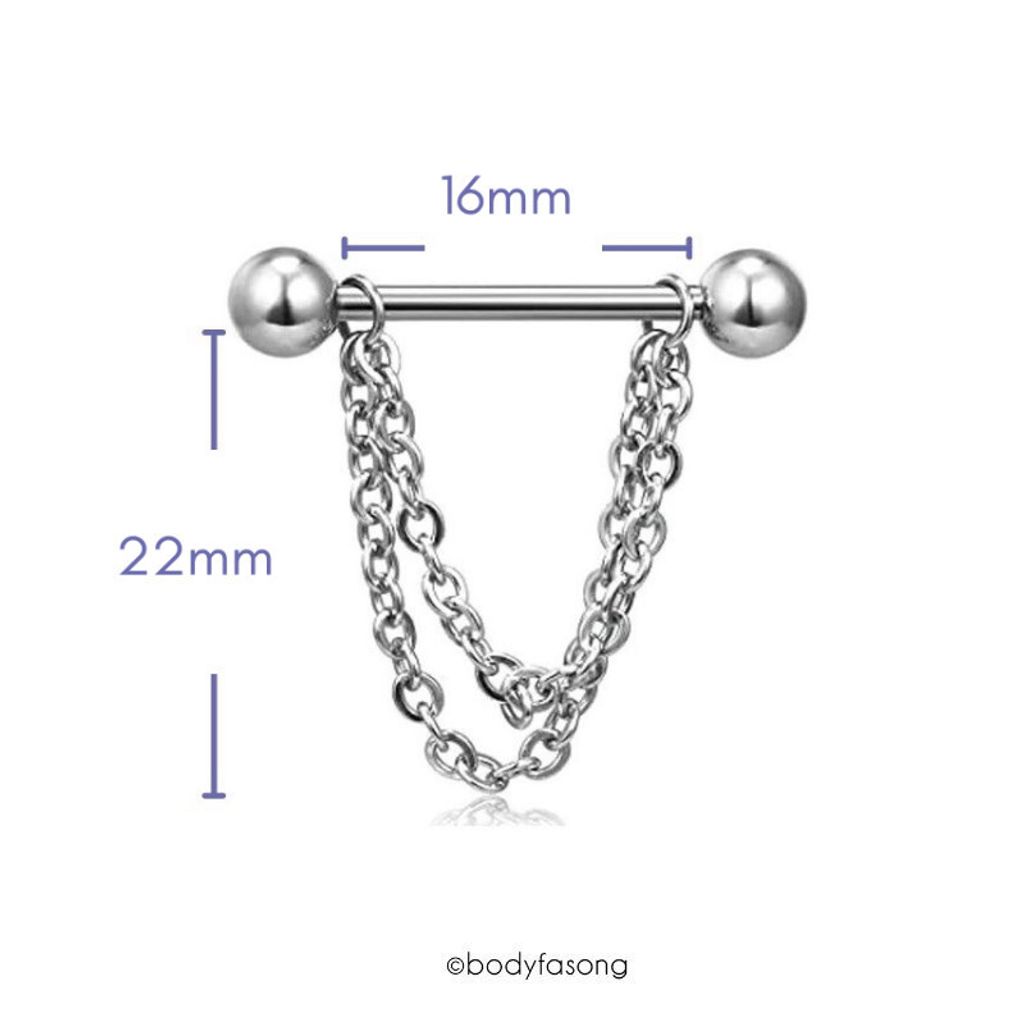 乳環 雙鏈 尺寸