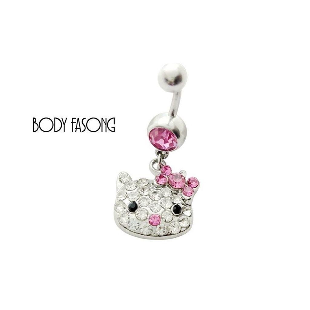 肚臍環-粉紅KITTY