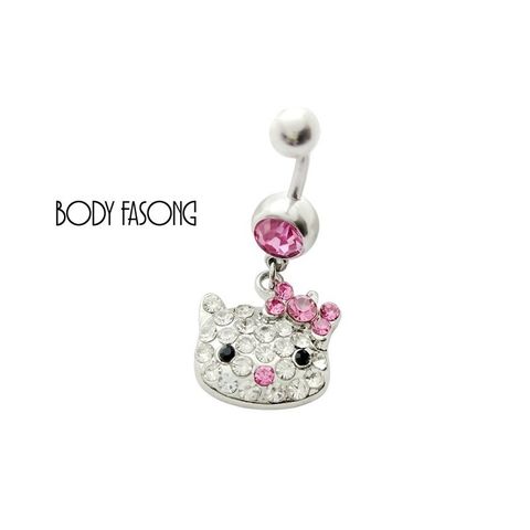 肚臍環-粉紅KITTY