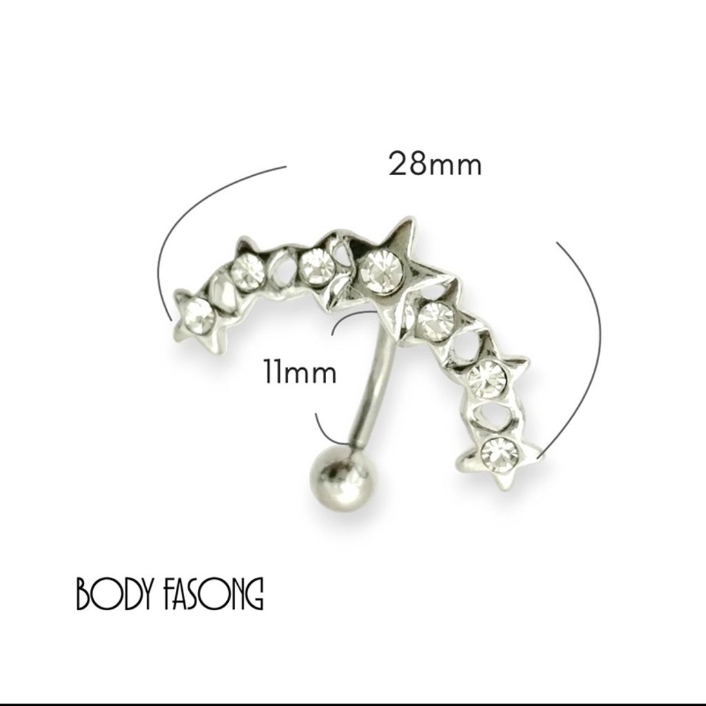 以星為錨 可反戴肚臍環 尺寸