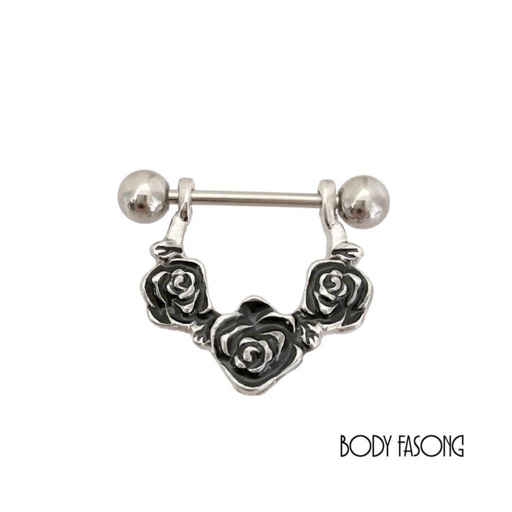 乳環 乳頭罩-Dark rose