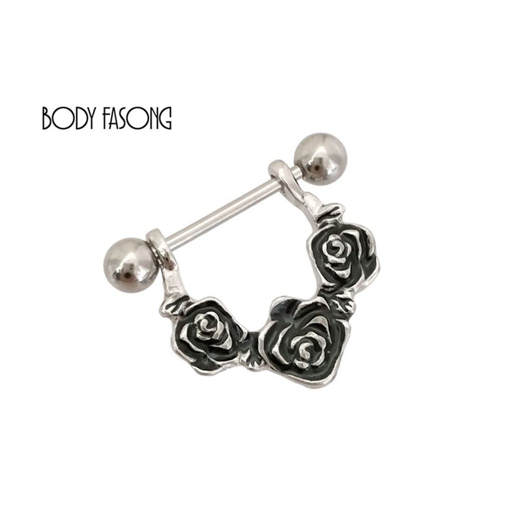 乳環 乳頭罩-Dark rose