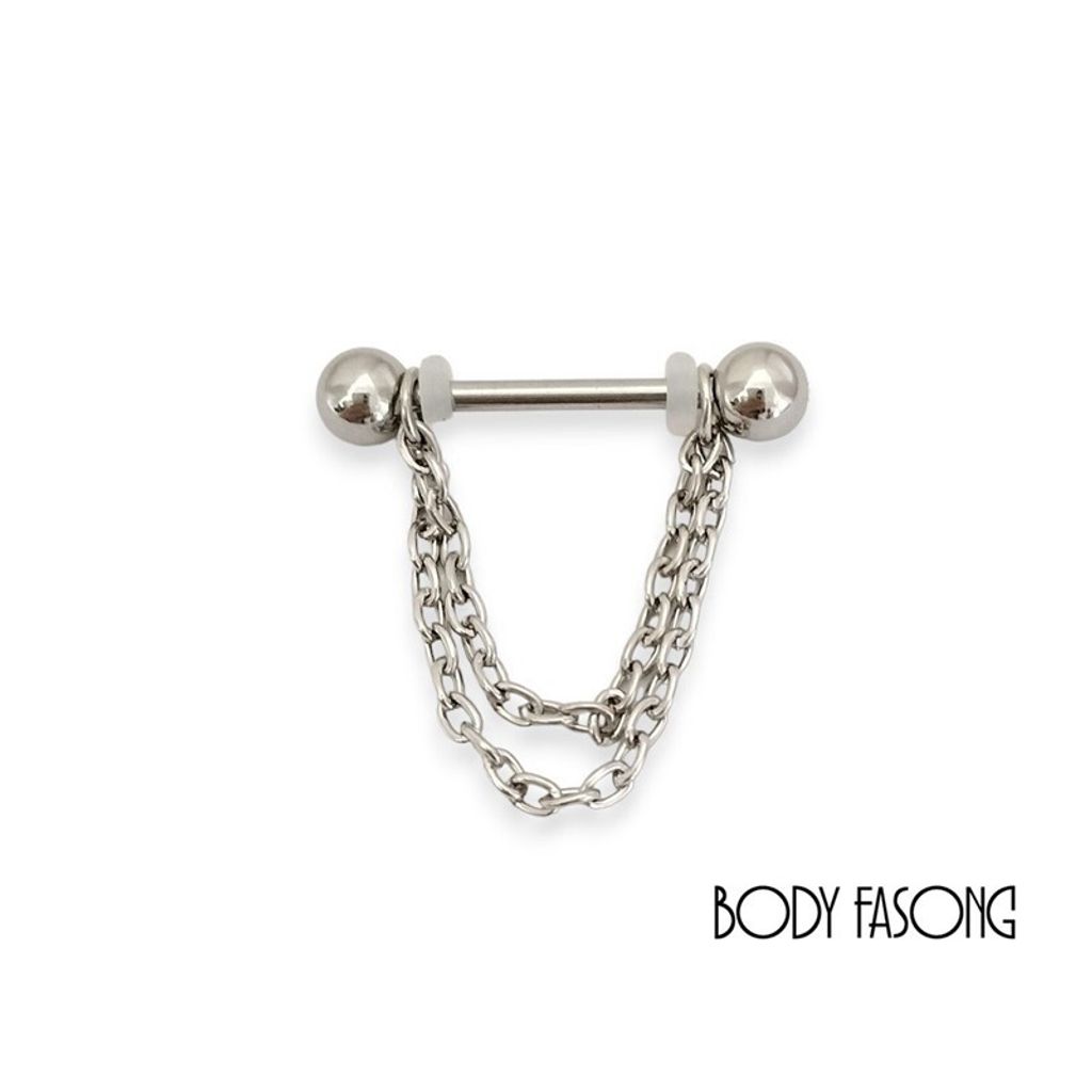 乳環 乳頭槓鈴 雙鏈