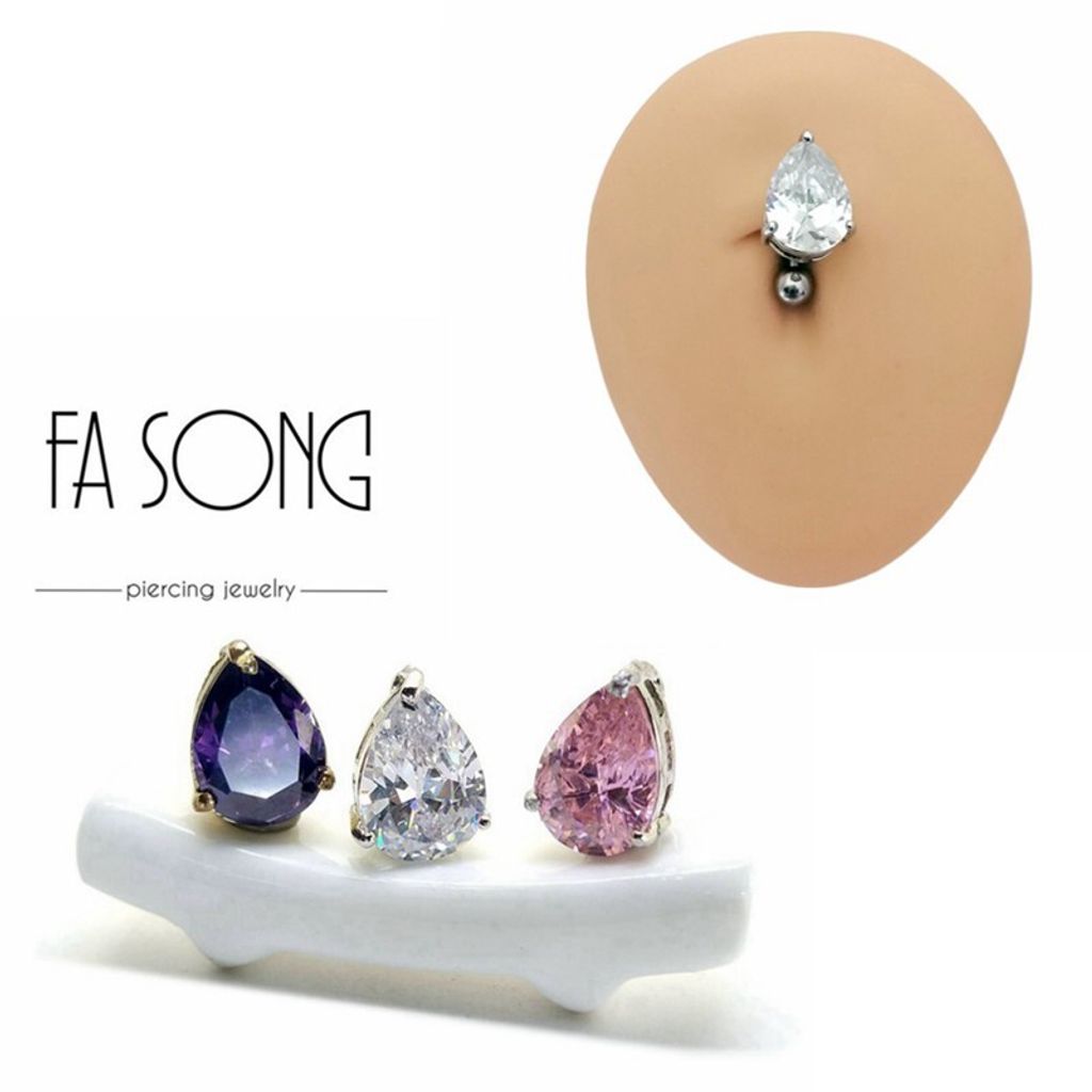 大水滴 反戴款肚臍環