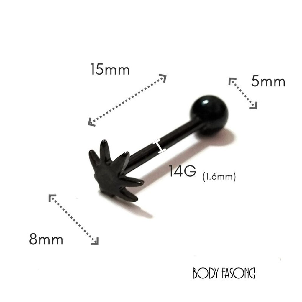 舌環 黑色小楓 尺寸