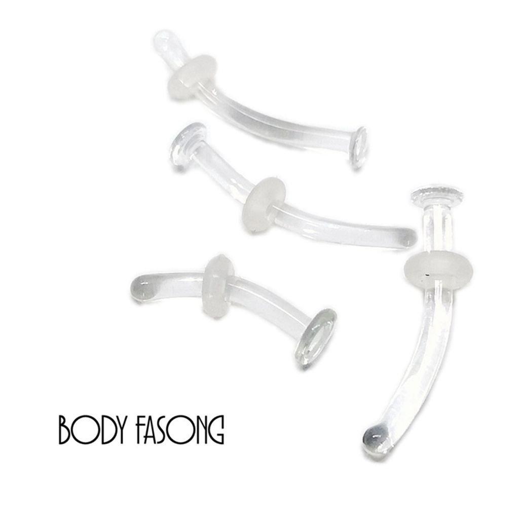 18G玻璃耳針-彎曲槓鈴