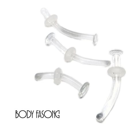 18G玻璃耳針-彎曲槓鈴