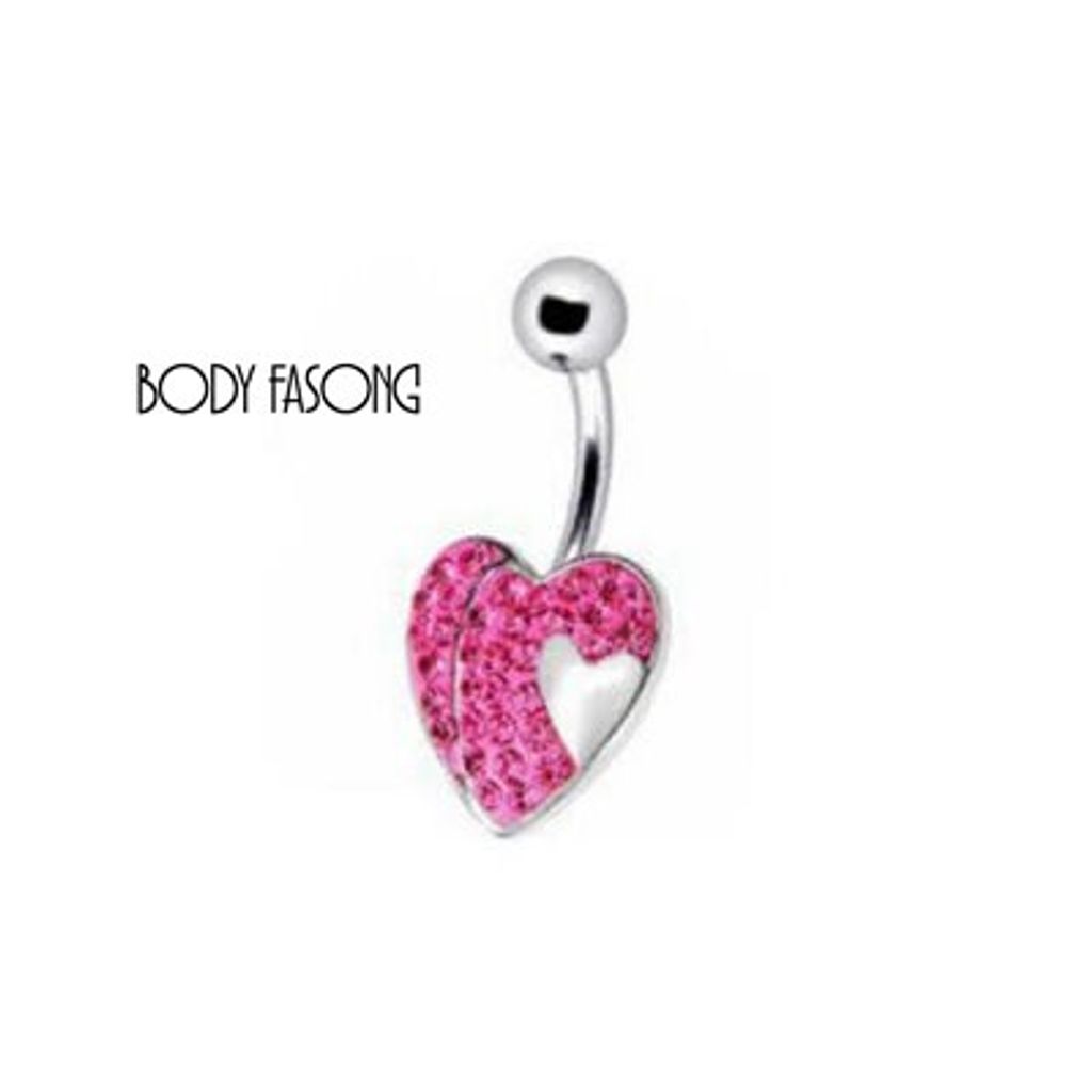 肚臍環-愛意滿鑽_粉