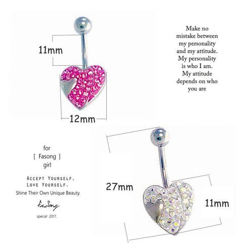 肚臍環-愛意滿鑽 尺寸