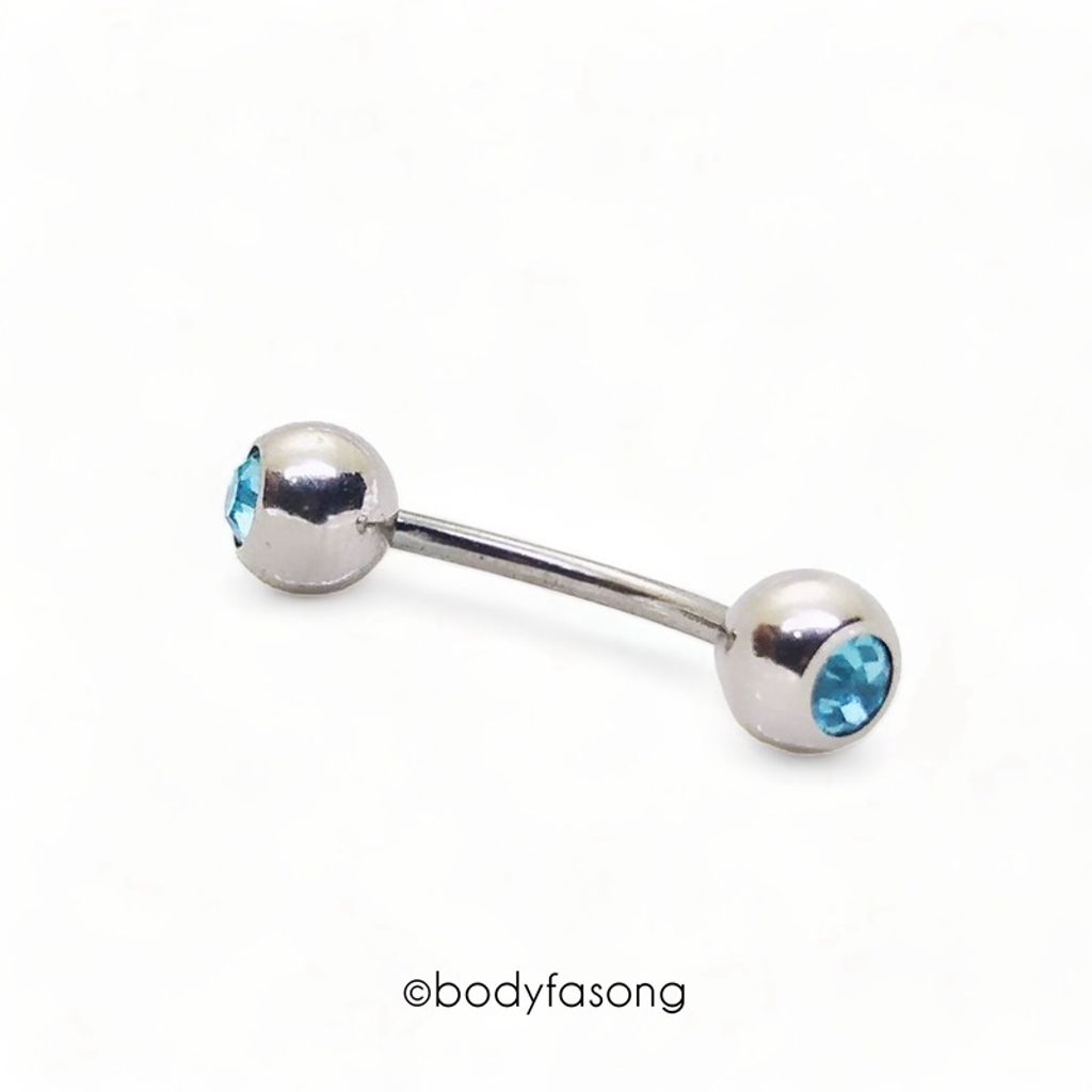 彎曲槓鈴5mm鑽珠_湖藍