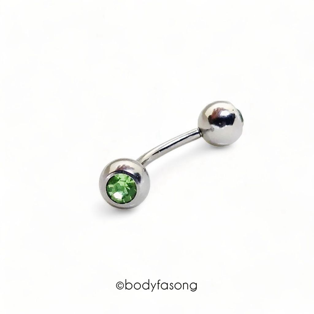 彎曲槓鈴5mm鑽珠_淺綠