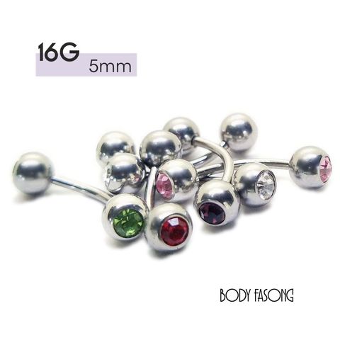 16G鑽珠5mm 彎曲槓鈴