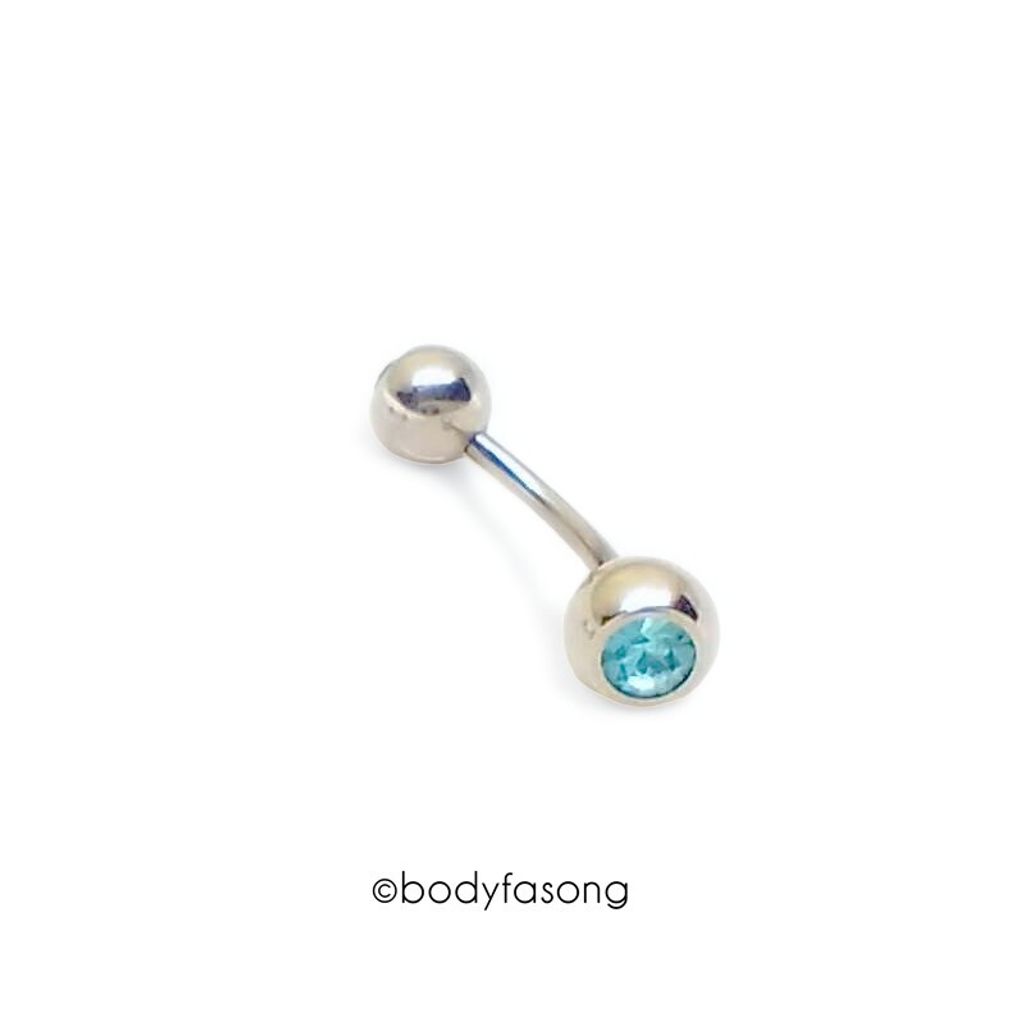 彎曲槓鈴5mm鑽珠_湖藍2