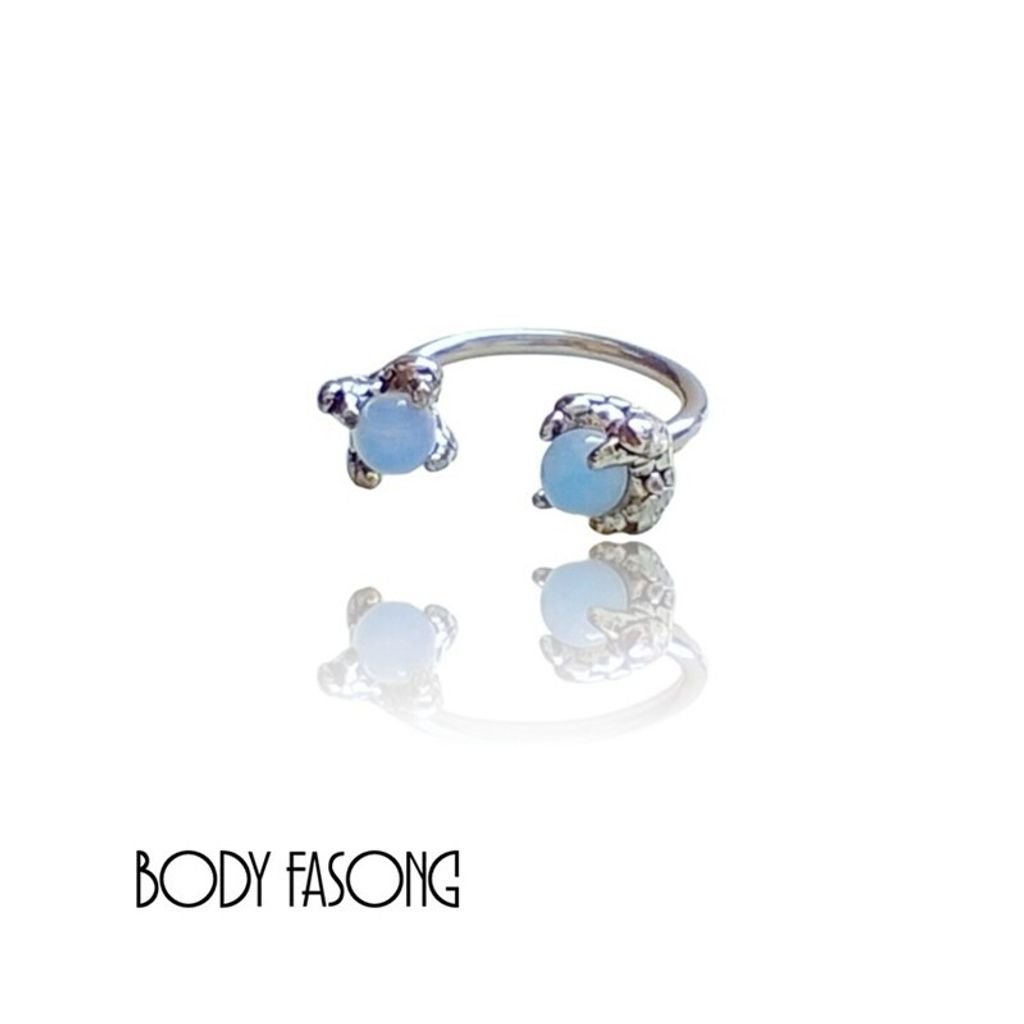 馬蹄槓鈴-爪鑲寶石白色