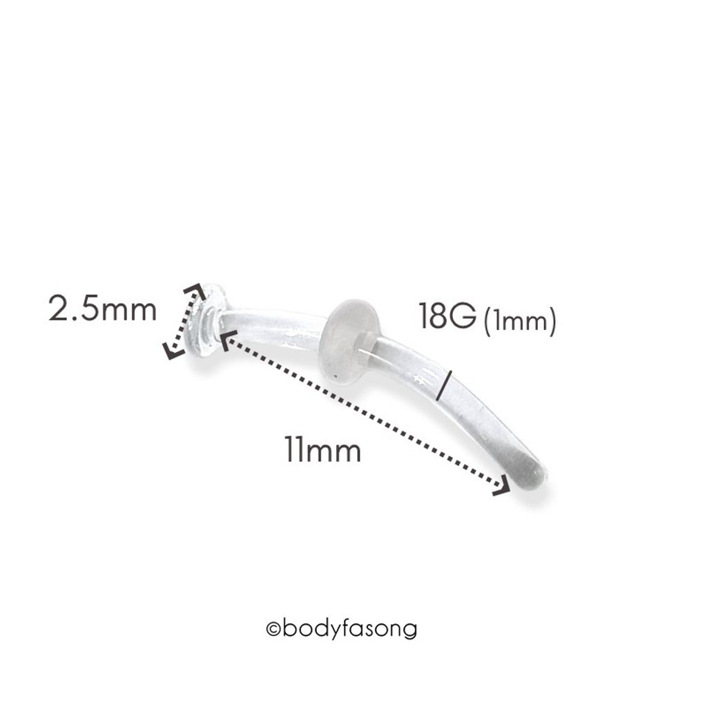 18G玻璃耳針-彎曲槓鈴_10mm