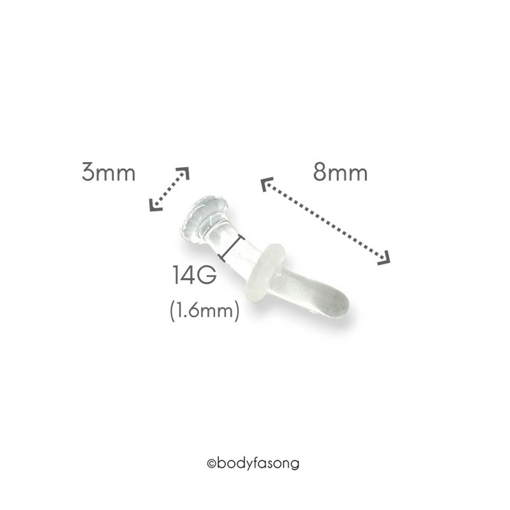 14G玻璃肚臍環-8mm