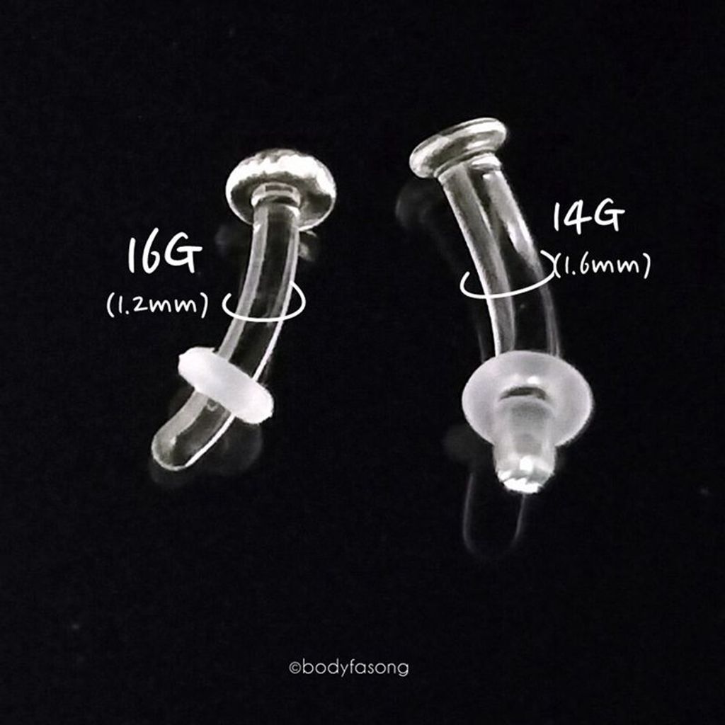 玻璃彎曲槓鈴16G與14G比較