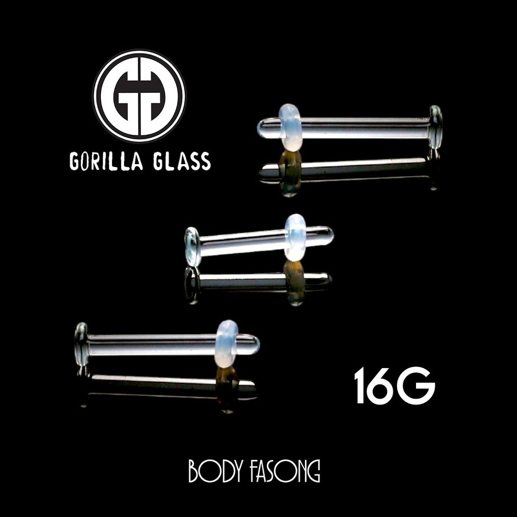 16G玻璃耳針-直槓鈴