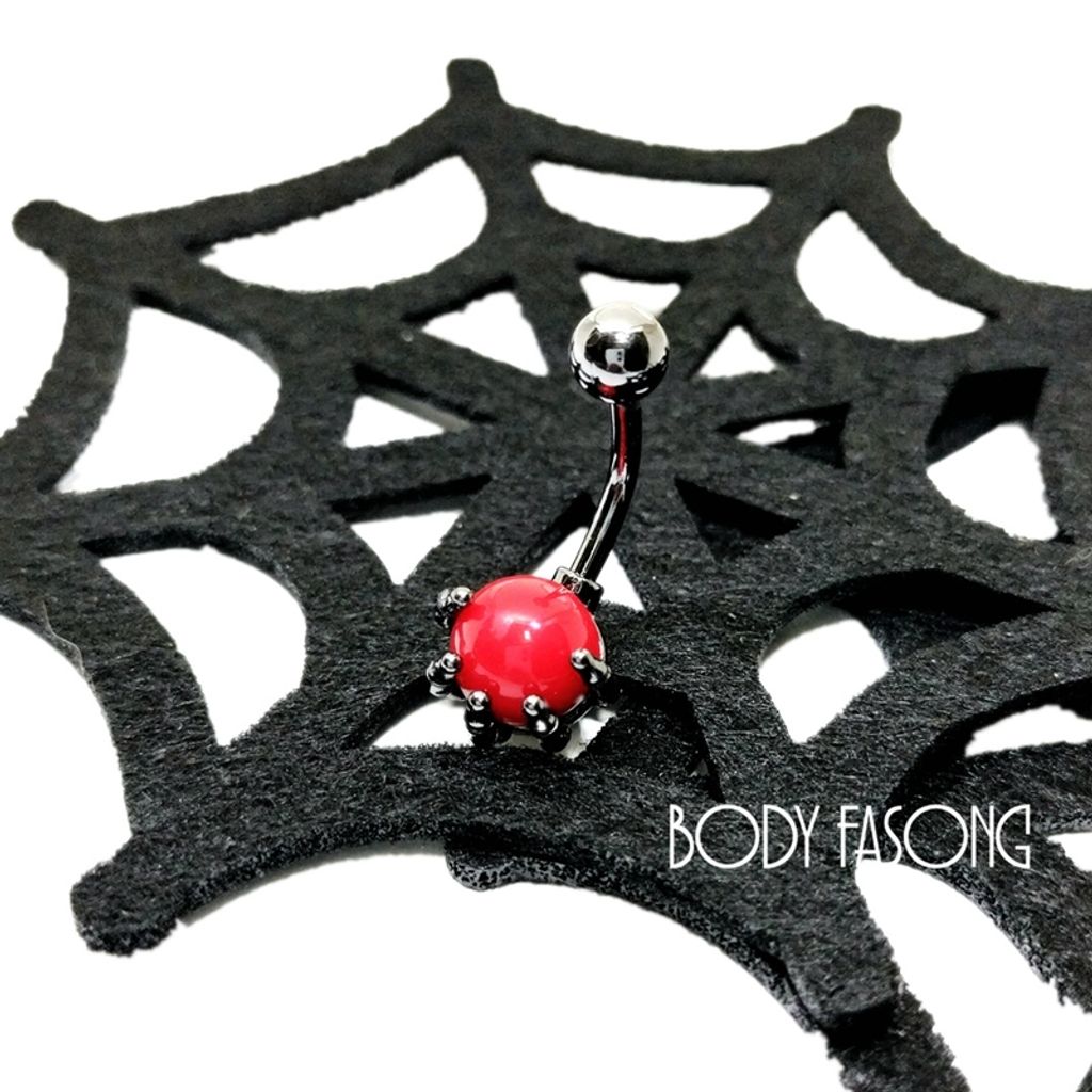 惡魔的寶石肚臍環_紅