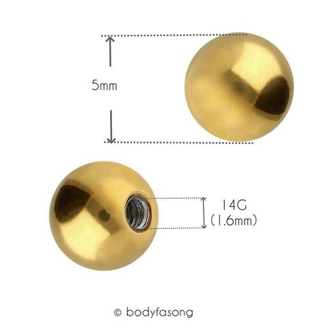 14G金色轉珠 尺寸