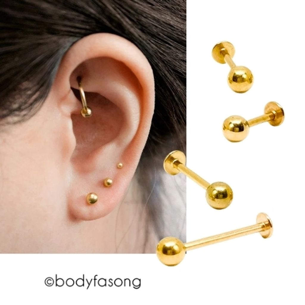 金色鋼珠款耳釘