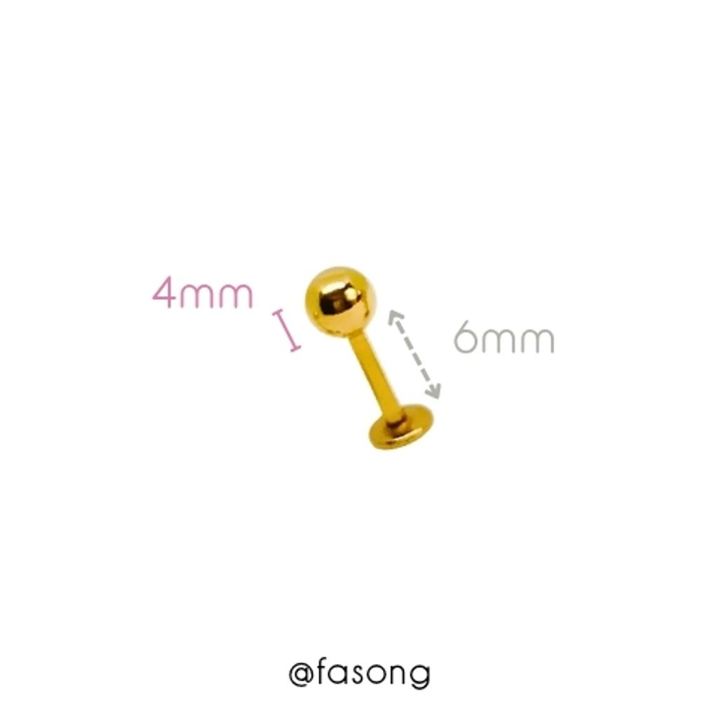 金色鋼珠16G_6mm×4