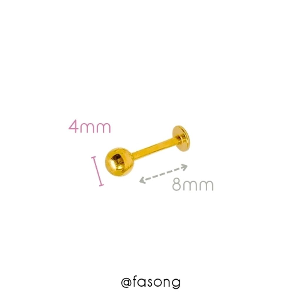 金色鋼珠16G_8mm×4