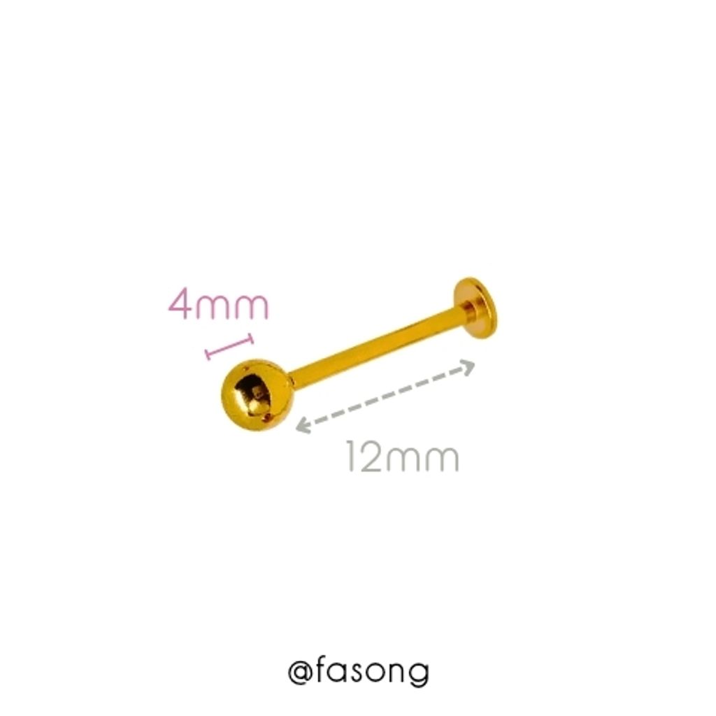 金色鋼珠16G_12mm×4
