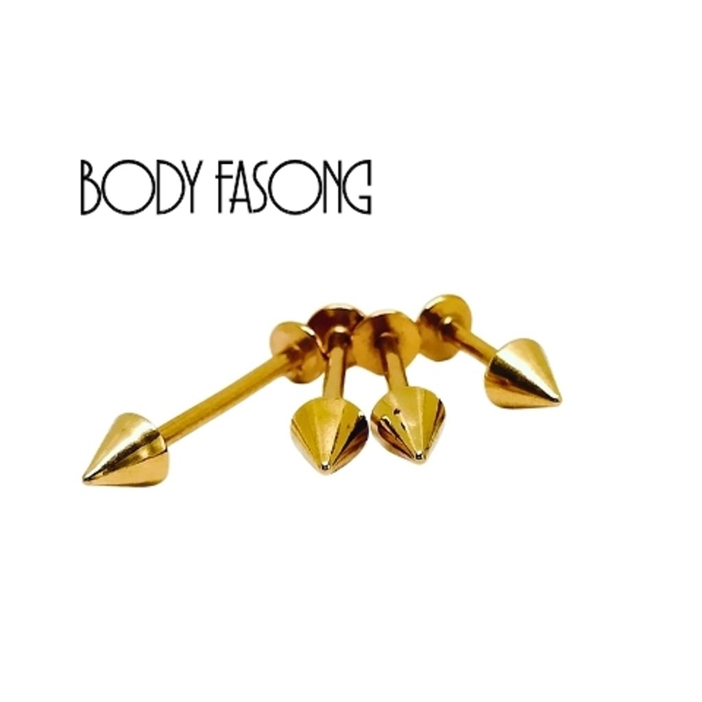 耳釘_16G金色錐形