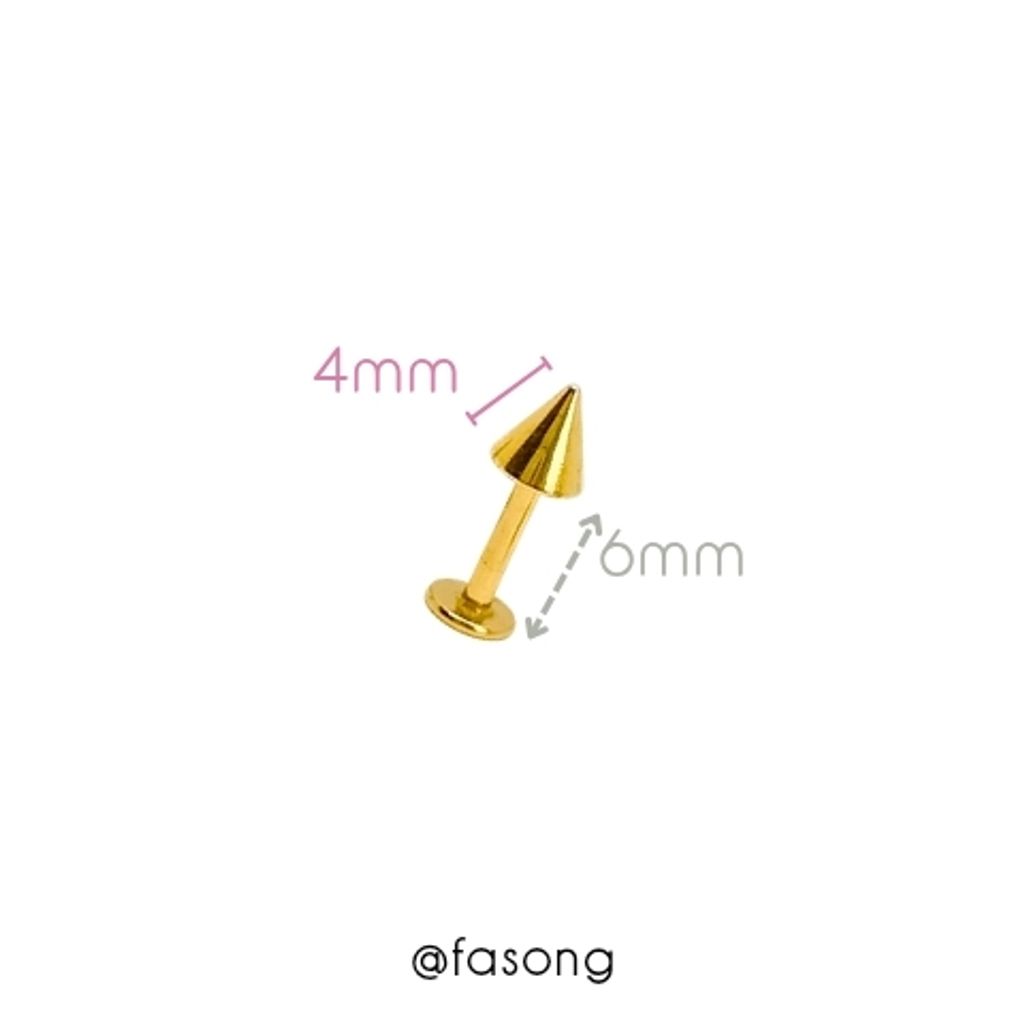 金色錐16G_6mm×4