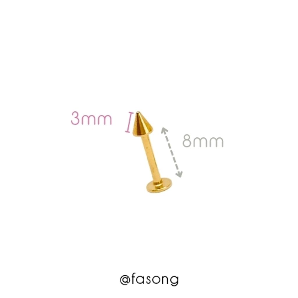 金色錐16G_8mm×3
