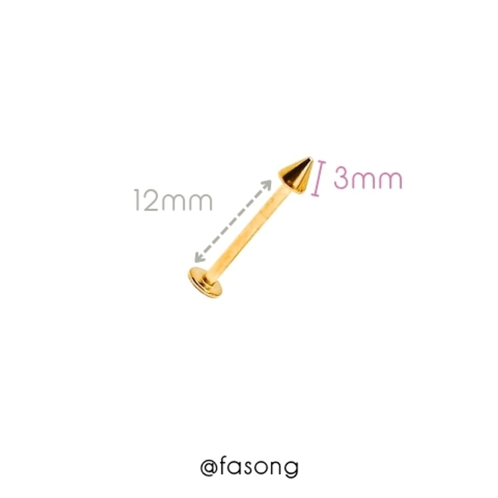 金色錐16G_12mm×3