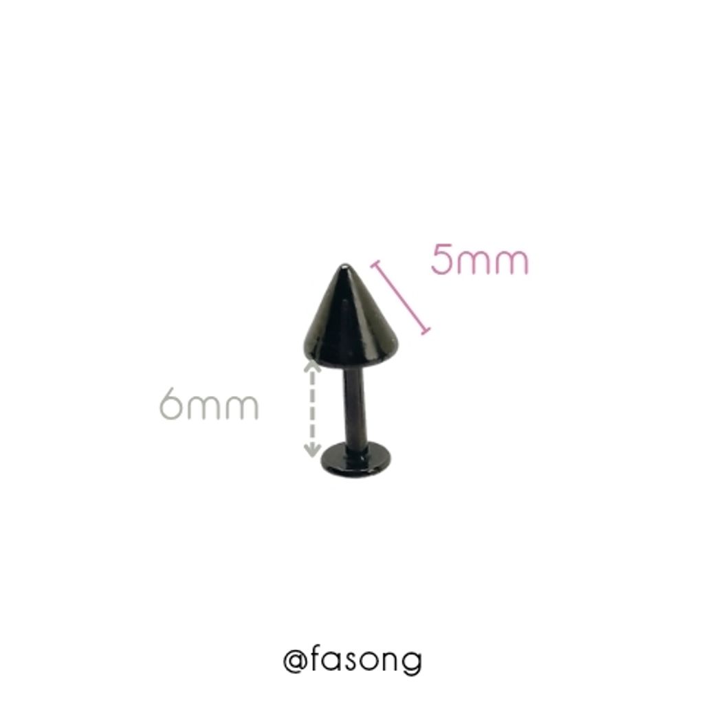 黑鈦錐16G_6mm×5