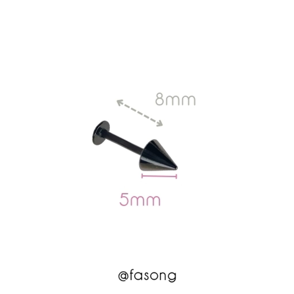 黑鈦錐16G_8mm×5