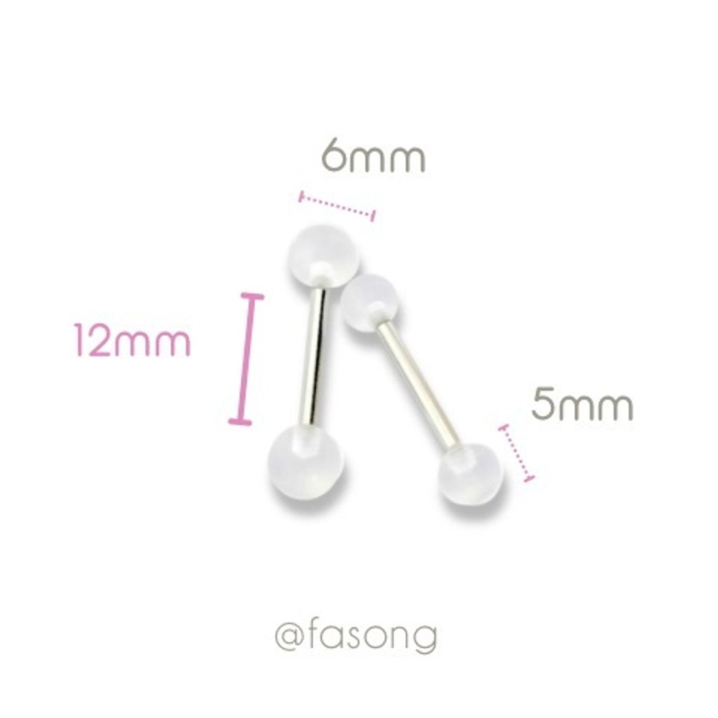 14G帶透明球直槓鈴_12mm