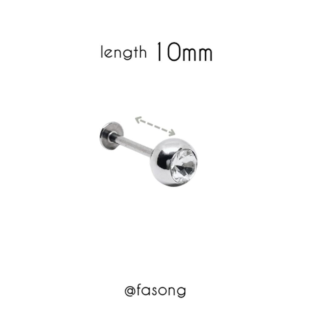 16G大鑽面6mm耳釘-10mm