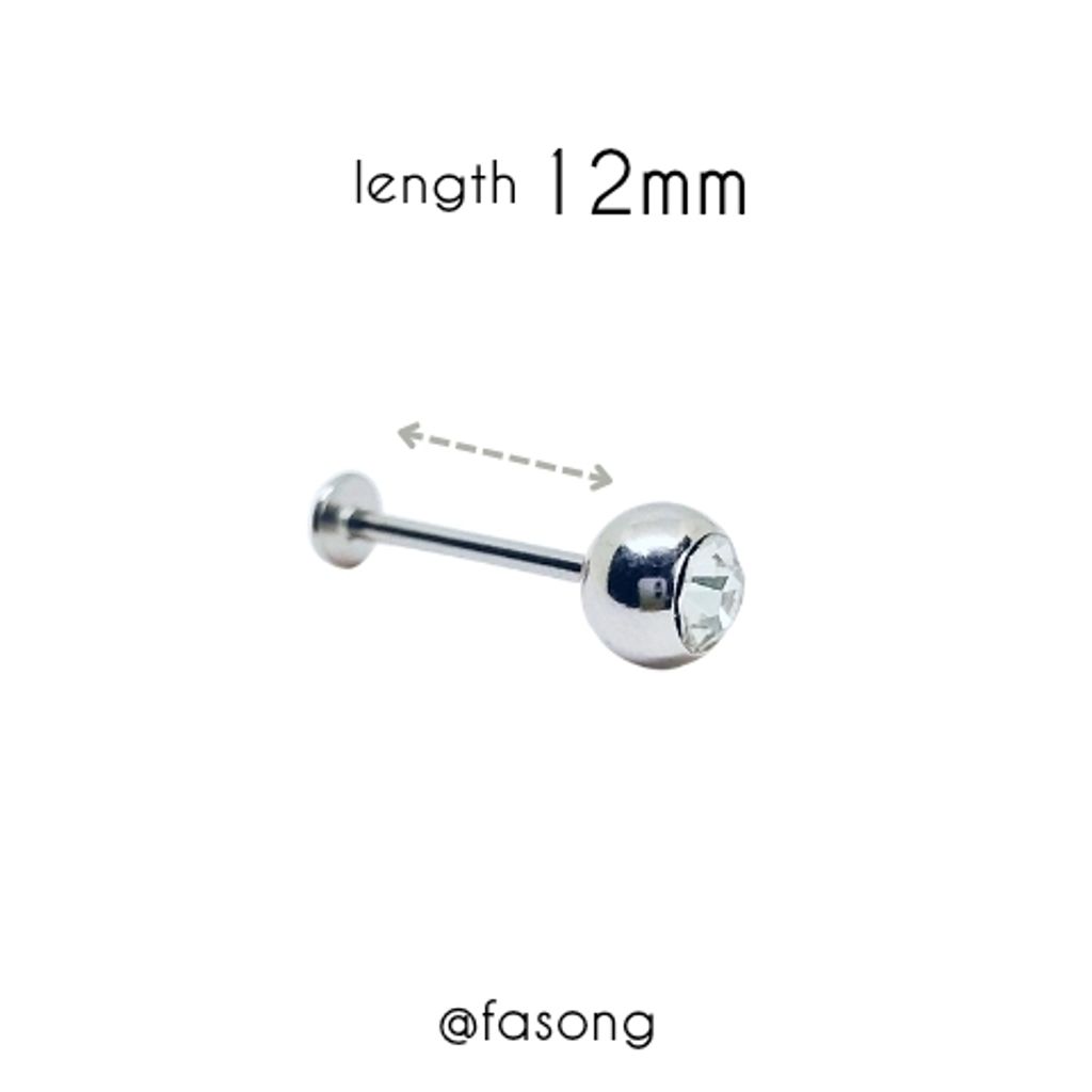 16G大鑽面6mm耳釘-12mm