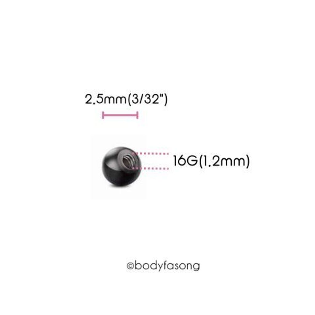 黑鈦轉珠16G-2.5mm