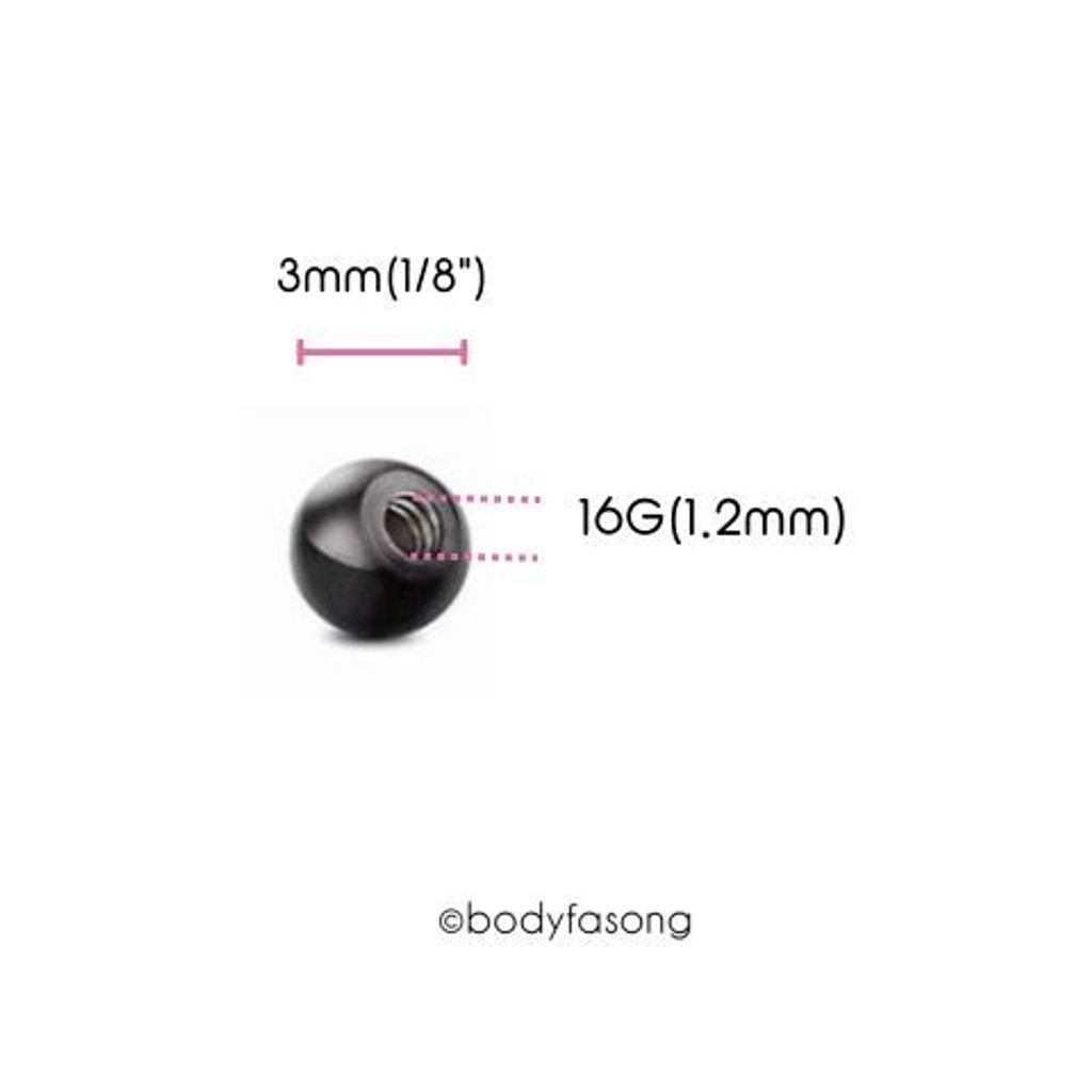 黑鈦轉珠16G-3mm