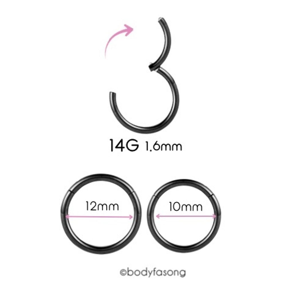 黑鈦鉸鍊式段環14G